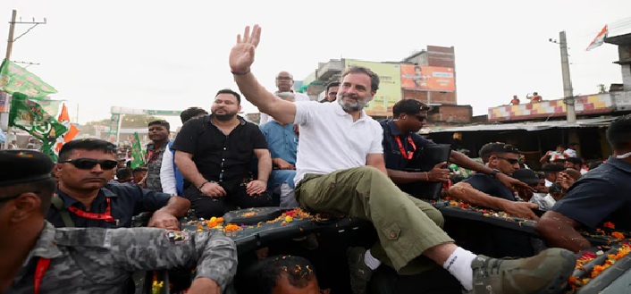 बिहार में वोटर अधिकार यात्रा का आज छठा दिन ,मुंगेर में रोड शो, सुल्तानगंज होते हुए भागलपुर पहुंचेगा काफिला………