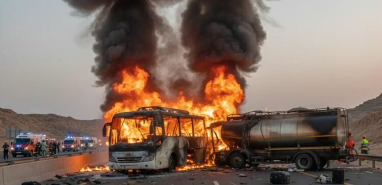 उमरा के लिए मक्का से मदीना जा रही बस हुई दुर्घटनाग्रस्त , 42 भारतीयों की मौत , मृतको में 11 महिलाएं और 10 बच्चे भी है शामिल ………