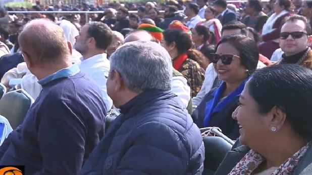 26 जनवरी की परेड देखने पहुंचे राहुल गांधी………….