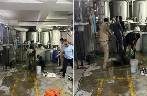सूरत के ज्वेलरी फैक्ट्री के टैंक में दम घुटने से चार मजदूरों की मौत……..