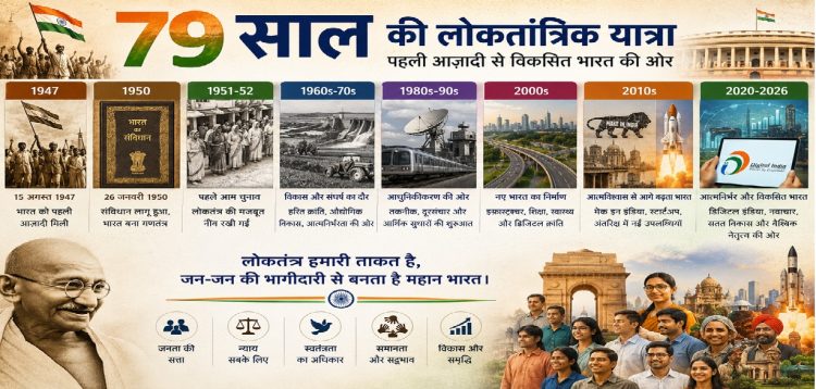 79 साल की लोकतांत्रिक यात्रा में भारत ने काफी दूरी तय की है…..